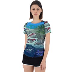 The Overworld Aurora Subnautica Back Cut Out Sport T-shirt by Bedest