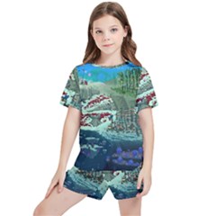 The Overworld Aurora Subnautica Kids  T-shirt And Sports Shorts Set by Bedest