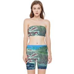 The Overworld Aurora Subnautica Stretch Shorts And Tube Top Set by Bedest