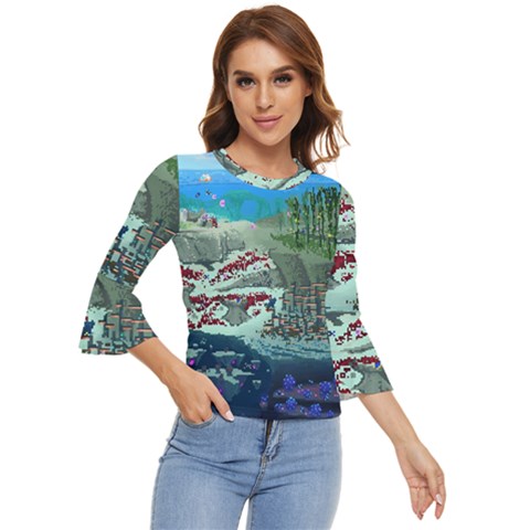 The Overworld Aurora Subnautica Bell Sleeve Top by Bedest