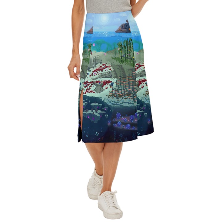 The Overworld Aurora Subnautica Midi Panel Skirt