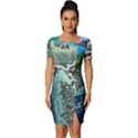 The Overworld Aurora Subnautica Fitted Knot Split End Bodycon Dress View1