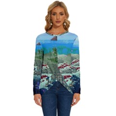 The Overworld Aurora Subnautica Long Sleeve Crew Neck Pullover Top by Bedest