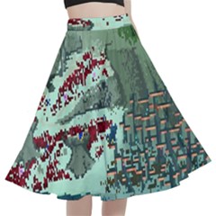 The Overworld Aurora Subnautica A-line Full Circle Midi Skirt With Pocket by Bedest