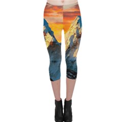 Himalaya Nature Mountain Capri Leggings  by Bedest