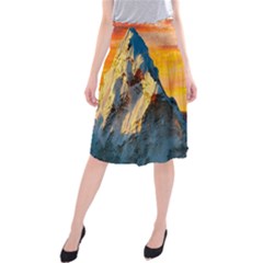 Himalaya Nature Mountain Midi Beach Skirt by Bedest