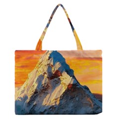 Himalaya Nature Mountain Zipper Medium Tote Bag by Bedest