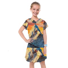 Himalaya Nature Mountain Kids  Drop Waist Dress by Bedest