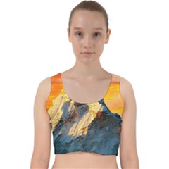 Himalaya Nature Mountain Velvet Racer Back Crop Top by Bedest