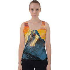 Himalaya Nature Mountain Velvet Tank Top by Bedest