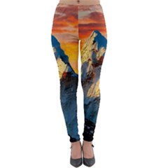 Himalaya Nature Mountain Lightweight Velour Leggings by Bedest