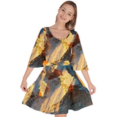 Himalaya Nature Mountain Velour Kimono Dress by Bedest