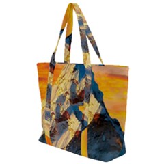 Himalaya Nature Mountain Zip Up Canvas Bag by Bedest