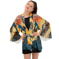 Himalaya Nature Mountain Long Sleeve Kimono by Bedest