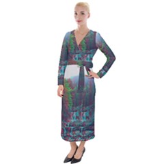 Foroest Nature Trippy Velvet Maxi Wrap Dress by Bedest