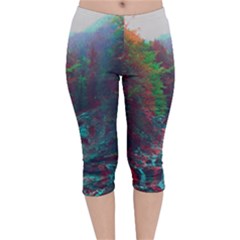 Foroest Nature Trippy Velvet Capri Leggings  by Bedest