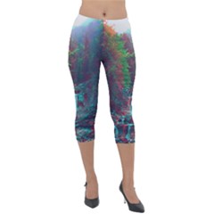 Foroest Nature Trippy Lightweight Velour Capri Leggings  by Bedest