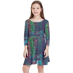 Foroest Nature Trippy Kids  Quarter Sleeve Skater Dress by Bedest