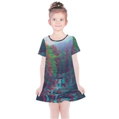 Foroest Nature Trippy Kids  Simple Cotton Dress by Bedest