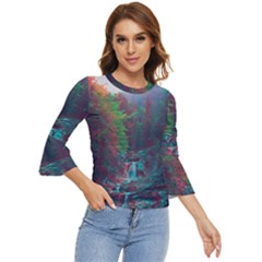 Foroest Nature Trippy Bell Sleeve Top