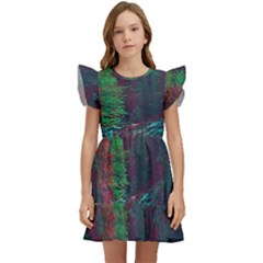 Foroest Nature Trippy Kids  Winged Sleeve Dress