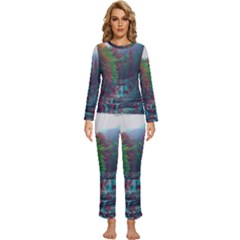 Foroest Nature Trippy Womens  Long Sleeve Lightweight Pajamas Set by Bedest