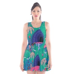 Planet Psychedelic Art Psicodelia Scoop Neck Skater Dress by Bedest