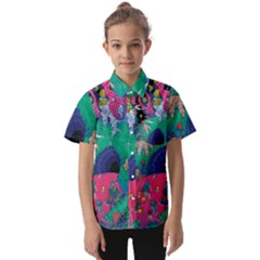 Planet Psychedelic Art Psicodelia Kids  Short Sleeve Shirt by Bedest