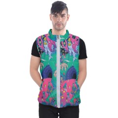 Planet Psychedelic Art Psicodelia Men s Puffer Vest