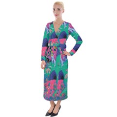 Planet Psychedelic Art Psicodelia Velvet Maxi Wrap Dress by Bedest