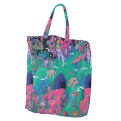 Planet Psychedelic Art Psicodelia Giant Grocery Tote by Bedest