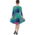 Planet Psychedelic Art Psicodelia Quarter Sleeve Ruffle Waist Dress View2