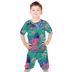 Planet Psychedelic Art Psicodelia Kids  T-shirt And Shorts Set by Bedest