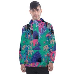 Planet Psychedelic Art Psicodelia Men s Front Pocket Pullover Windbreaker