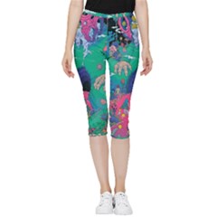 Planet Psychedelic Art Psicodelia Inside Out Lightweight Velour Capri Leggings  by Bedest