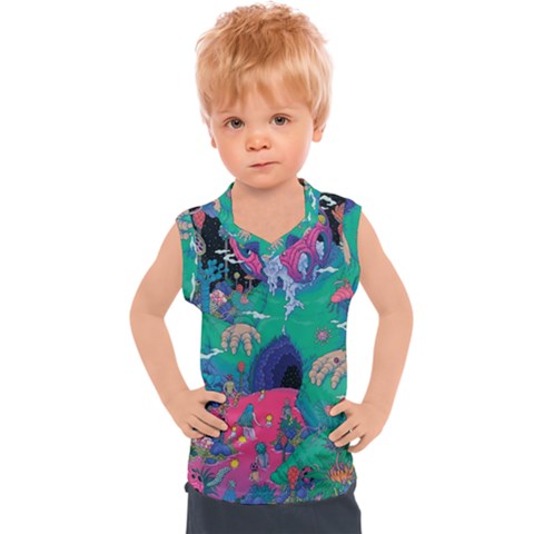 Planet Psychedelic Art Psicodelia Kids  Sport Tank Top by Bedest