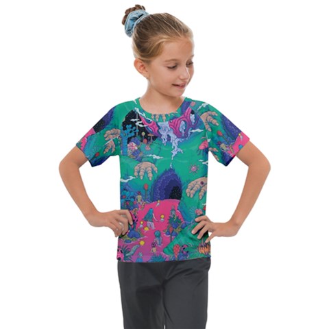 Planet Psychedelic Art Psicodelia Kids  Mesh Piece T-shirt by Bedest