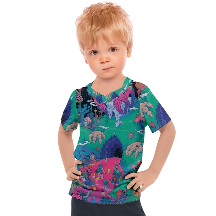 Planet Psychedelic Art Psicodelia Kids  Sports T-Shirt