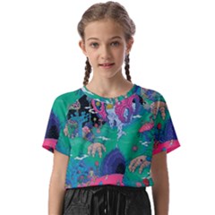 Planet Psychedelic Art Psicodelia Kids  Basic T-shirt by Bedest