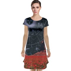 Astrology Surreal Surrealism Trippy Visual Art Cap Sleeve Nightdress by Bedest