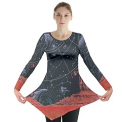 Astrology Surreal Surrealism Trippy Visual Art Long Sleeve Tunic  by Bedest