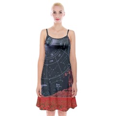 Astrology Surreal Surrealism Trippy Visual Art Spaghetti Strap Velvet Dress