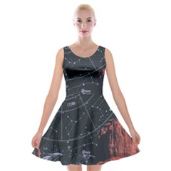 Astrology Surreal Surrealism Trippy Visual Art Velvet Skater Dress