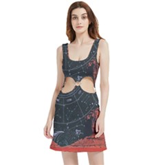 Astrology Surreal Surrealism Trippy Visual Art Velour Cutout Dress by Bedest