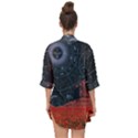 Astrology Surreal Surrealism Trippy Visual Art Open Front Chiffon Kimono View2