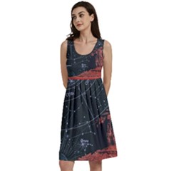 Astrology Surreal Surrealism Trippy Visual Art Classic Skater Dress by Bedest