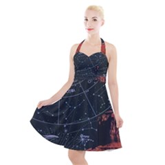 Astrology Surreal Surrealism Trippy Visual Art Halter Party Swing Dress  by Bedest