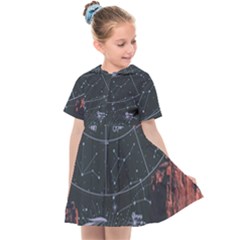 Astrology Surreal Surrealism Trippy Visual Art Kids  Sailor Dress by Bedest