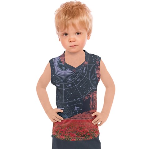 Astrology Surreal Surrealism Trippy Visual Art Kids  Sport Tank Top by Bedest