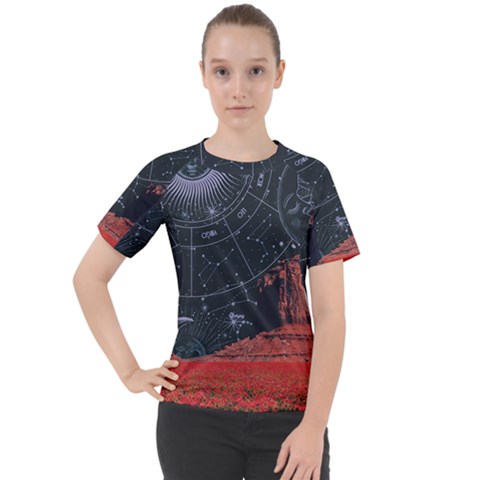 Astrology Surreal Surrealism Trippy Visual Art Women s Sport Raglan T-shirt by Bedest